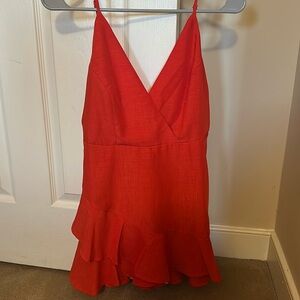 Forever21 Red V-neck Romper
